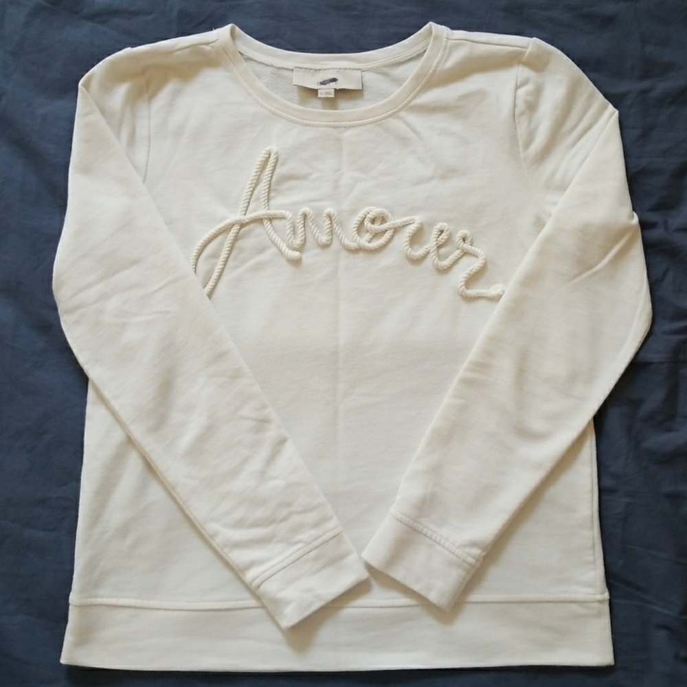 LOFT white Amour pullover, size M